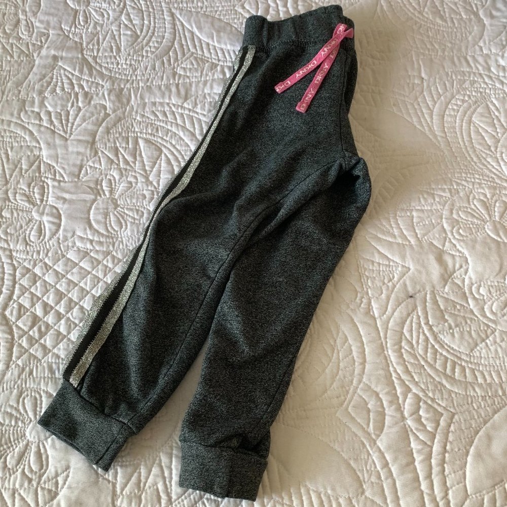 DKNY Little‎ Girl's Joggers, Black Heather, Size 4